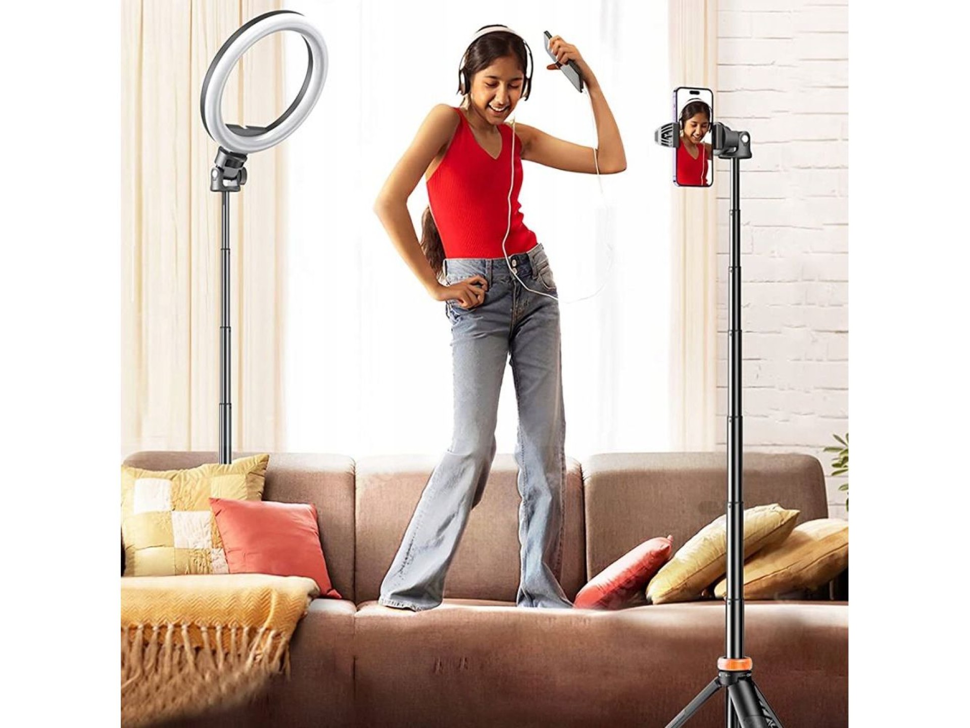 Tech-Protect L03S Bluetooth selfie stick with remote control, tripod up to 148cm and head 180 - blac