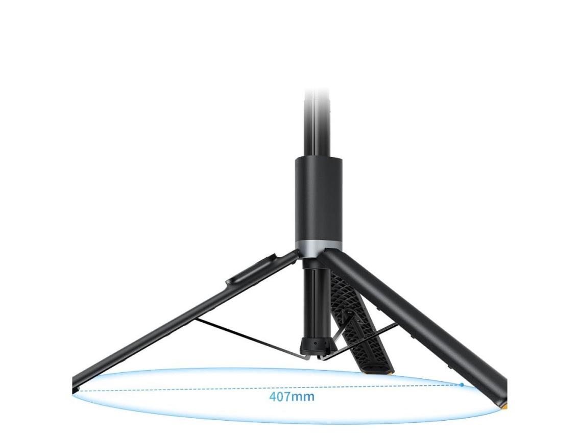 Bastão de selfie Tech-Protect L08S com Bluetooth, controle remoto e tripé de até 141 cm - Preto