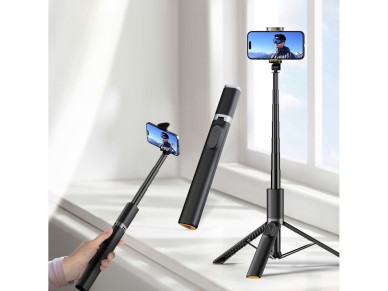 Tech-Protect L08S Bluetooth Selfie Stick with Remote Control, Tripod up to 141cm - Black Tech-Protect L08S Bluetooth Selfie Stick with Remote Control, Tripod up to 141cm - Black