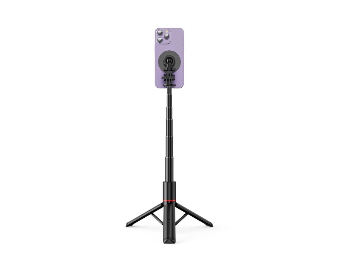 Bastão de selfie magnético Tech-Protect L06S com Bluetooth, MagSafe, controle remoto, tripé de até 8