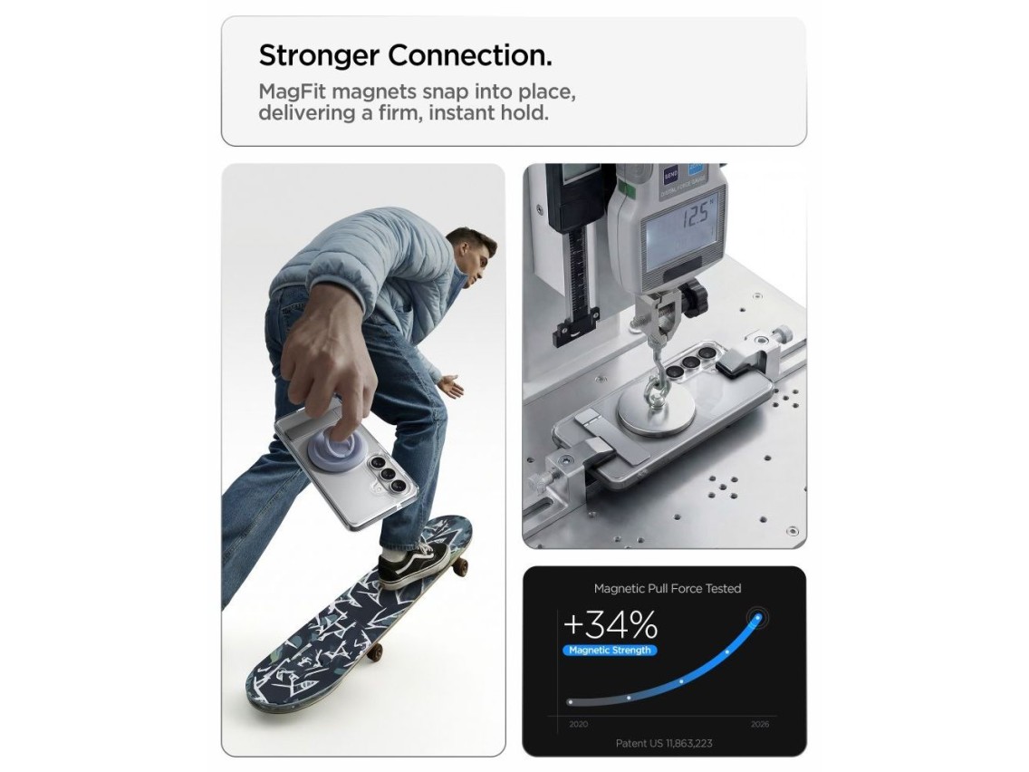 Funda Spigen Ultra Hybrid S Mag MagSafe para Samsung Galaxy S26+ - Transparente y blanca