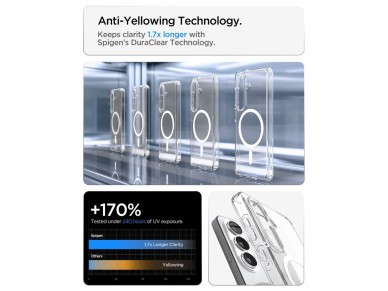 Funda Spigen Ultra Hybrid MagSafe para Samsung Galaxy S26+ - Transparente y blanca