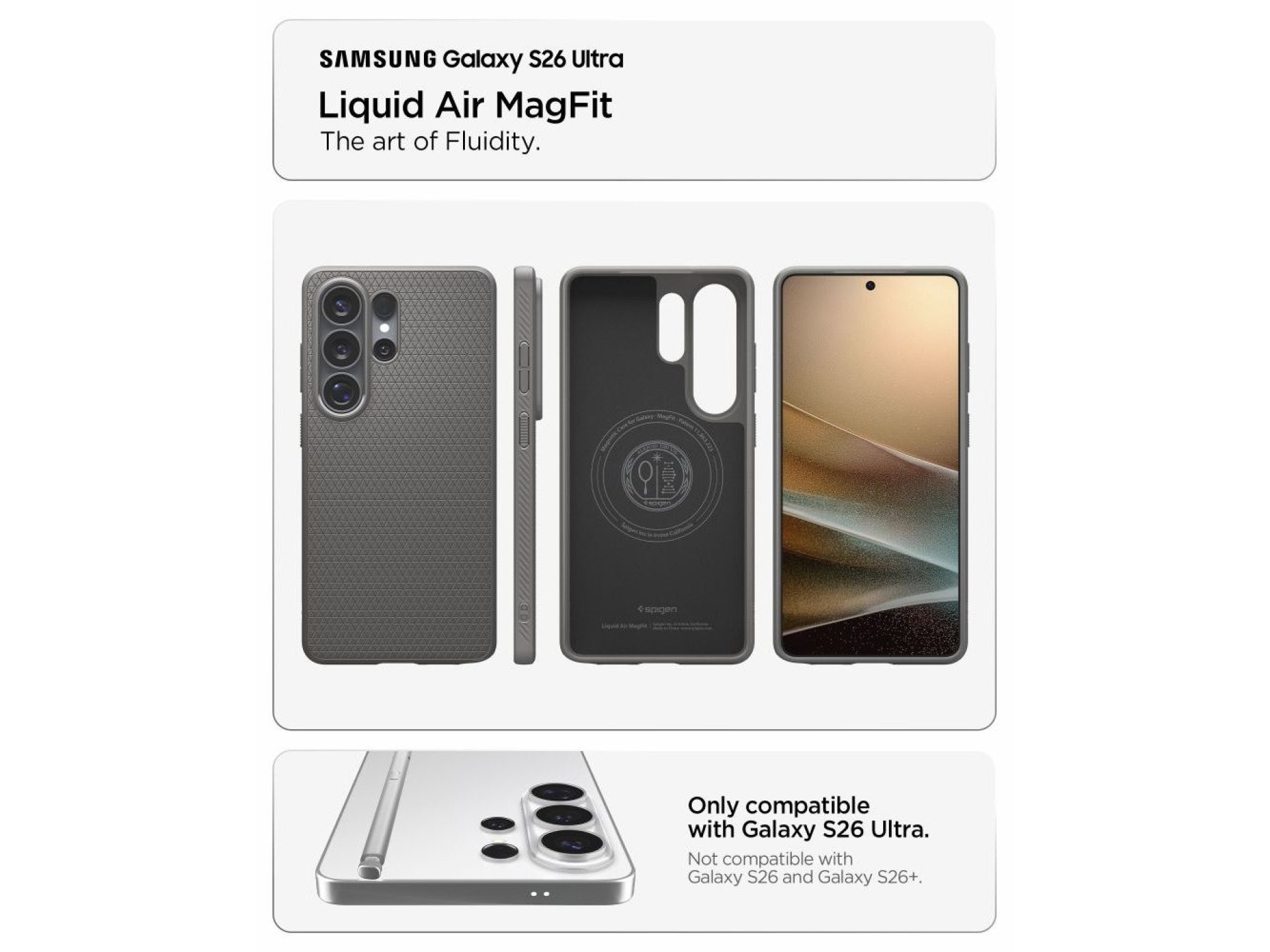 Spigen Liquid Air Mag MagSafe Case for Samsung Galaxy S26 Ultra - Gray