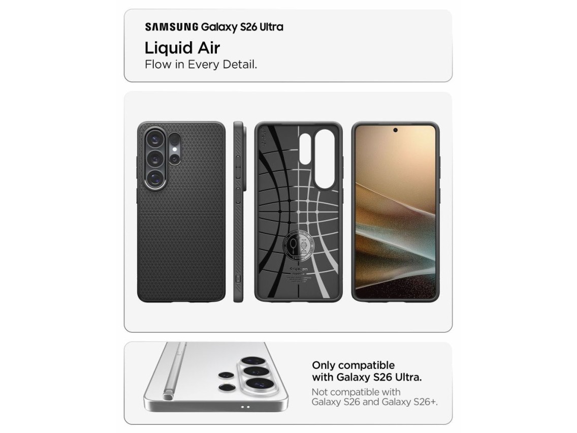 Funda Spigen Liquid Air para Samsung Galaxy S26 Ultra - Negra