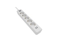 Base m�ltipla 5 bases schuko, interruptor, 2 portas usb tipo a, cabo de 2 m, 16 a 230 v~, branca