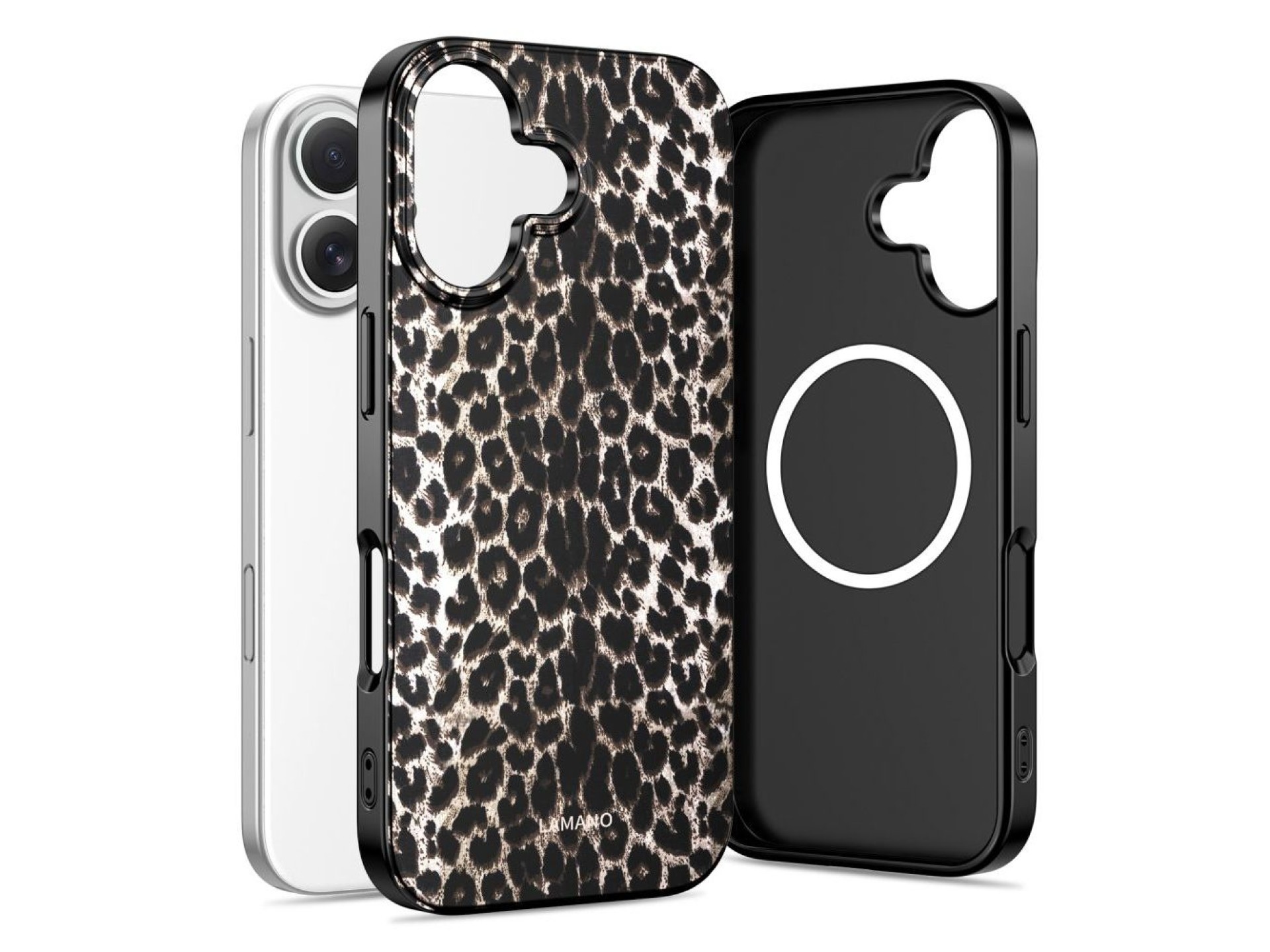 Funda MagSafe Tech-Protect Lamano para iPhone 17 (negra y marrón)