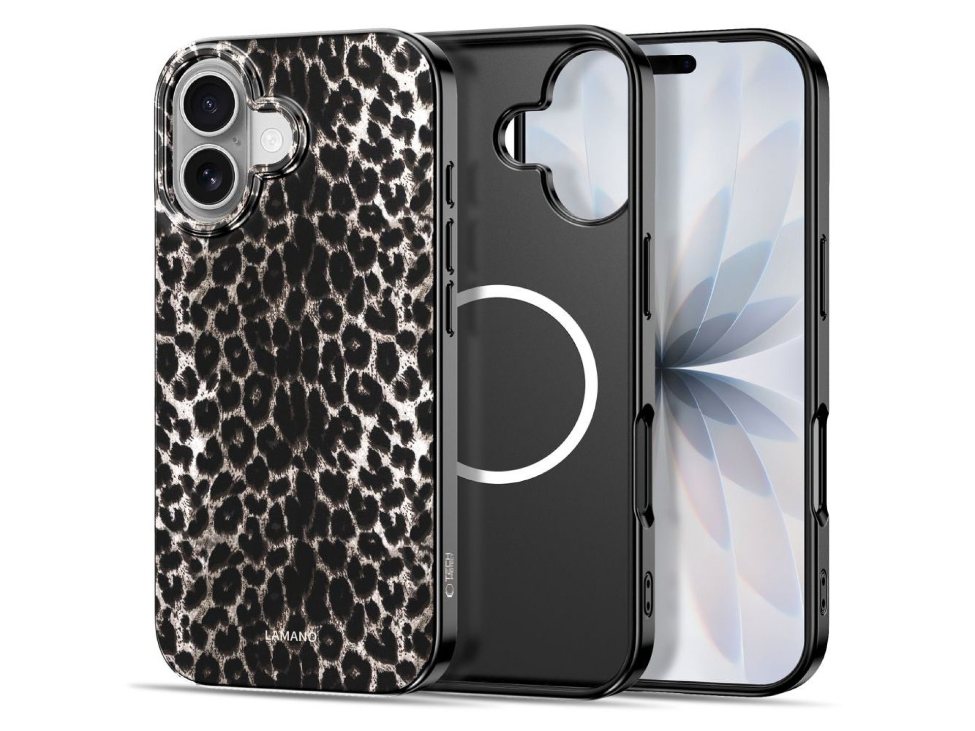 Funda MagSafe Tech-Protect Lamano para iPhone 17 (negra y marrón)