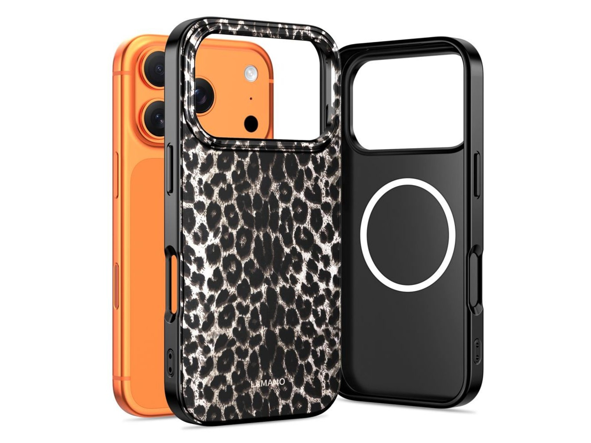 Capa Tech-Protect Lamano MagSafe para iPhone 17 Pro - preta e marrom