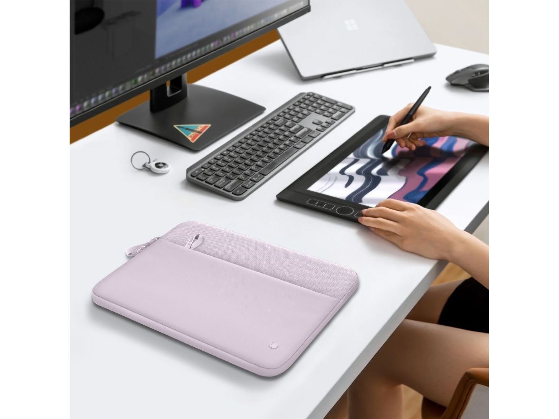 Capa protetora Tech-Protect para laptops de 13 a 14 polegadas - Rosa