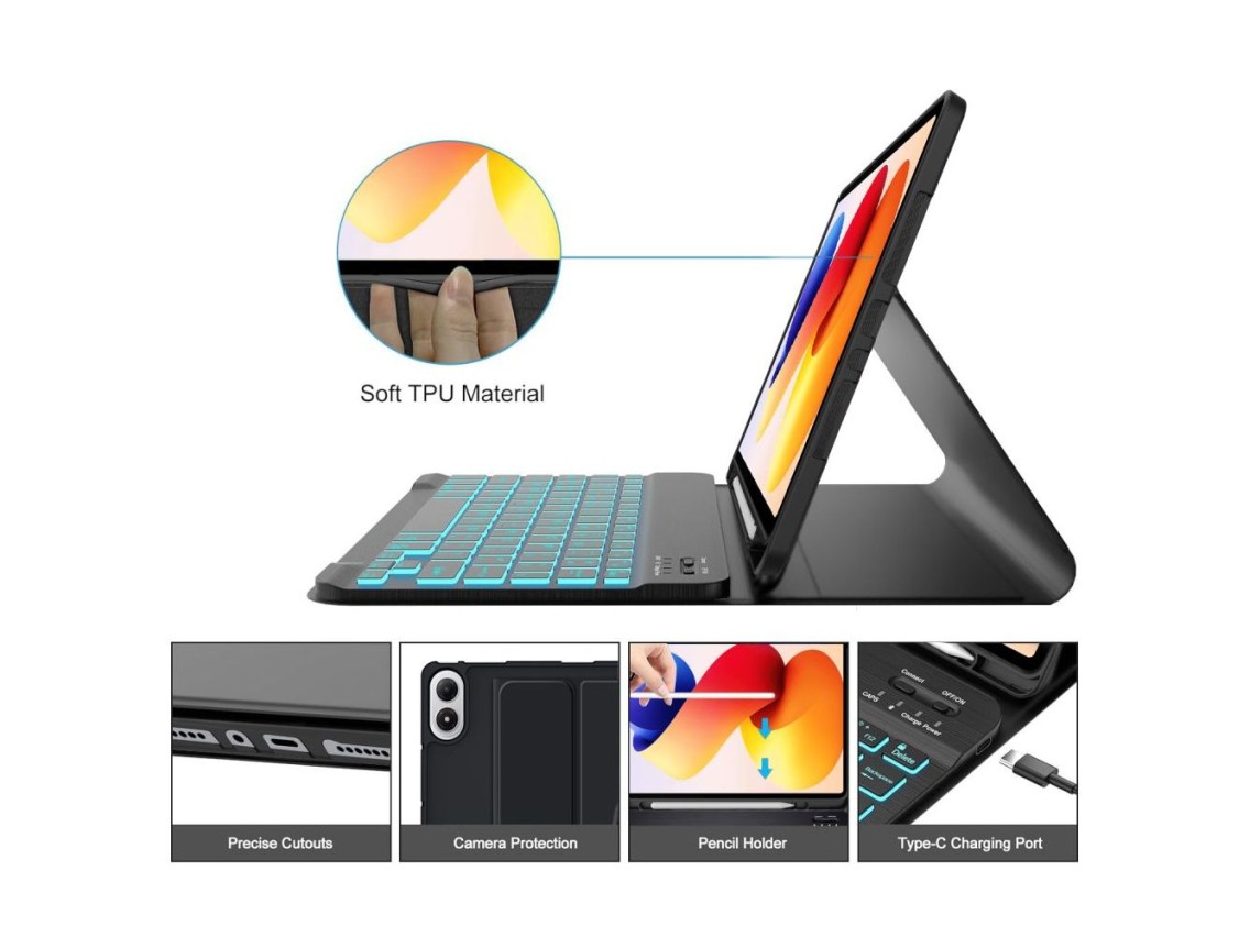 Tech-Protect SC Pen Case for Xiaomi Poco Pad M1 / Redmi Pad 2 Pro 12.1 - Black
