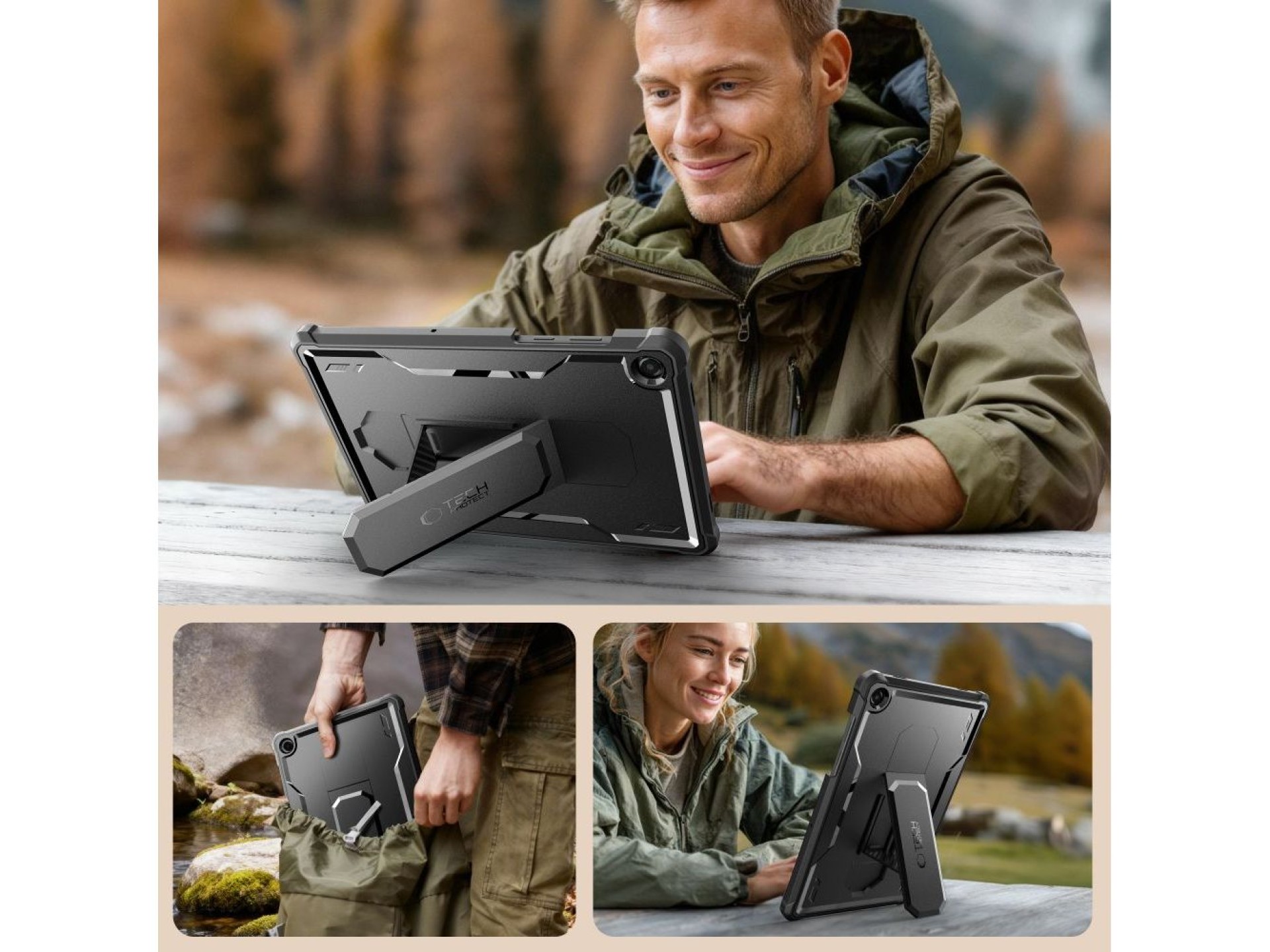 Funda Tech-Protect Kevlar Pro para Samsung Galaxy Tab A9+ / A11+ - Negra