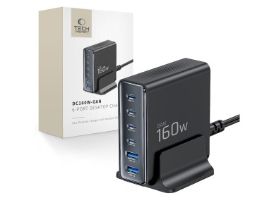 Tech-Protect DC160W-GAN 6-Port 160W Wall Charger - Black