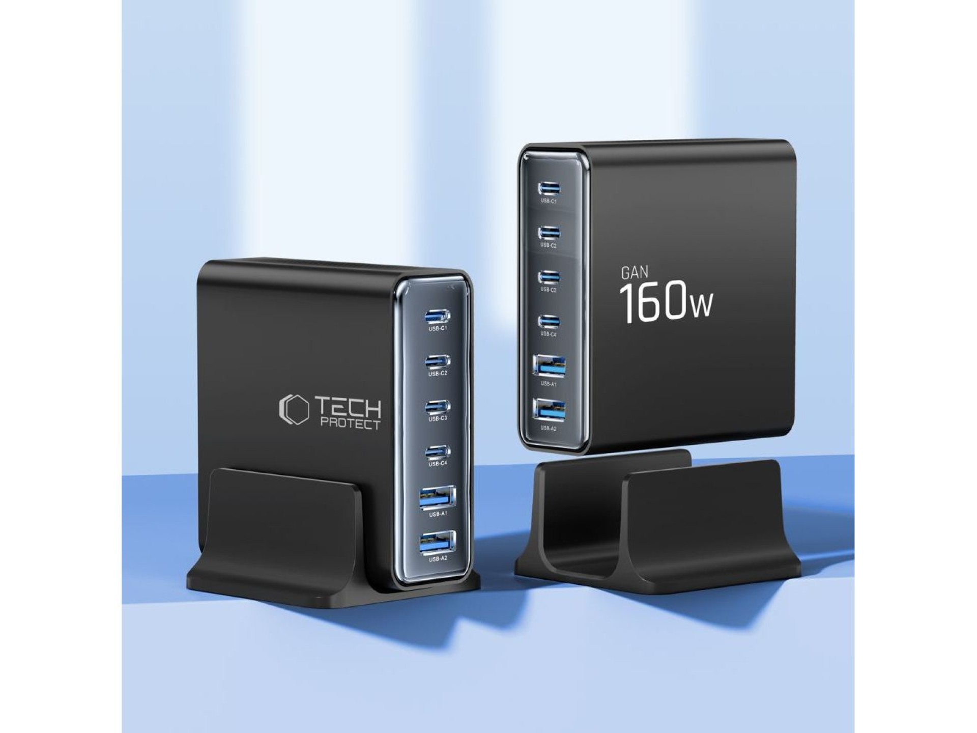 Tech-Protect DC160W-GAN 6-Port 160W Wall Charger - Black