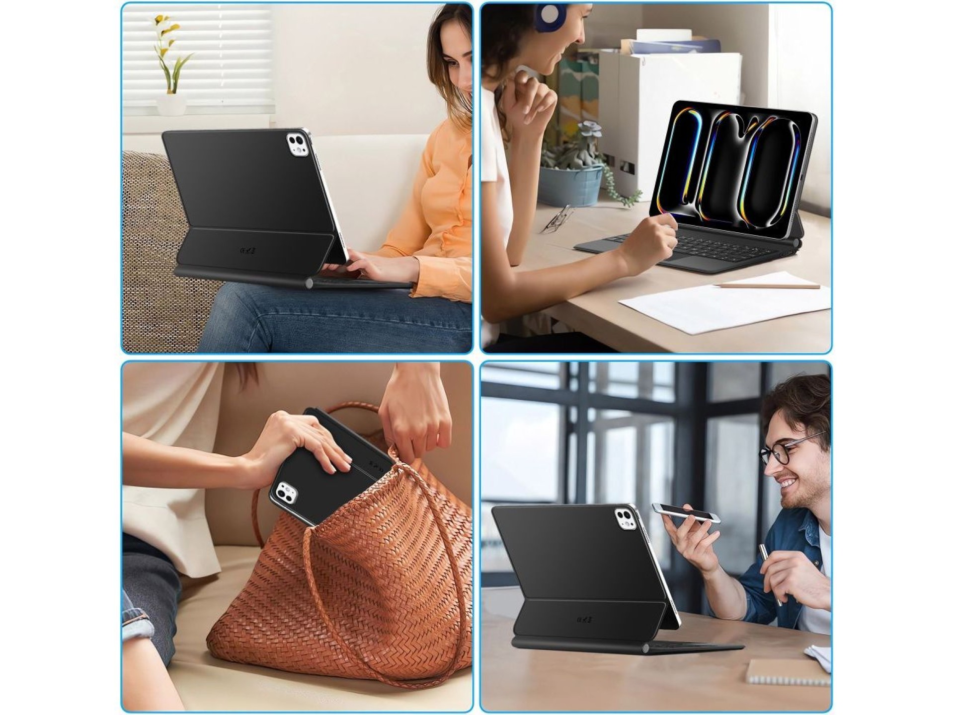 Capa magnética Tech-Protect SmartCase para iPad Pro 13” 7/8 2024-2025 - Preta