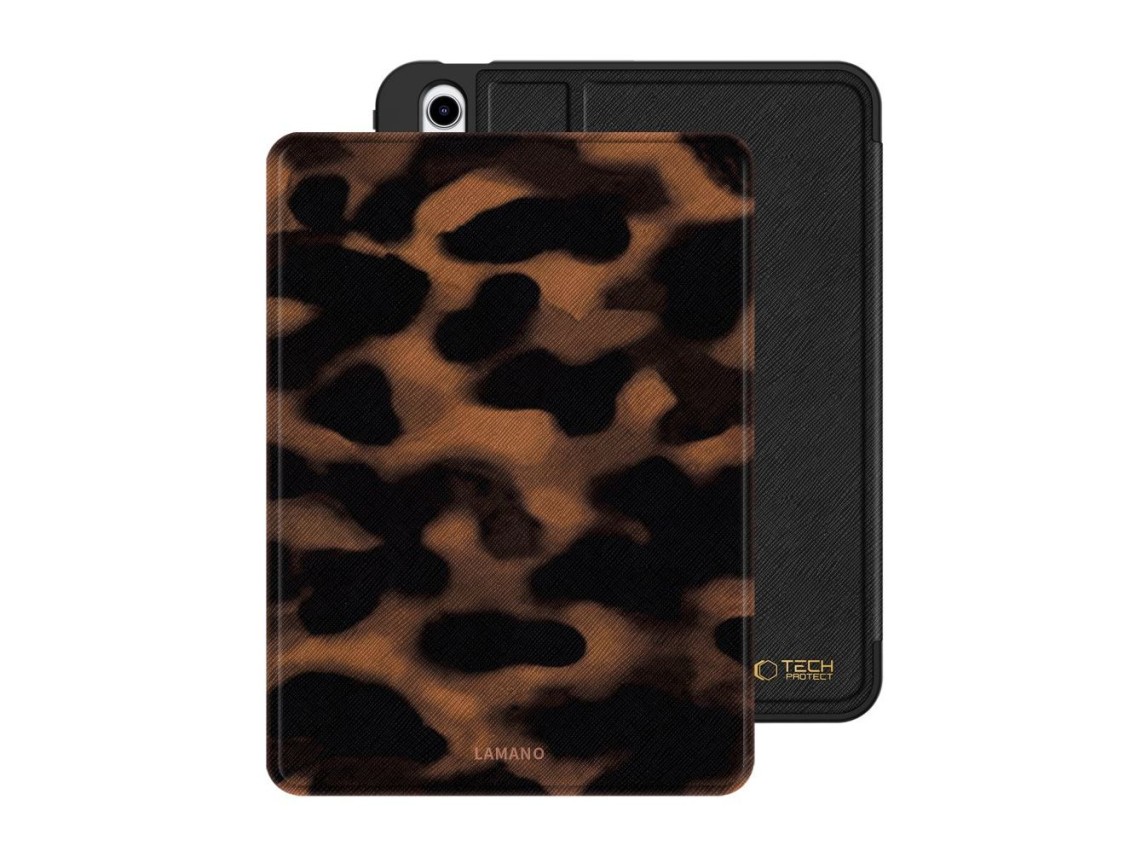 Funda Tech-Protect Lamano para iPad 10.9" 10/2022 / 11" 11/2025 - marrón y negro
