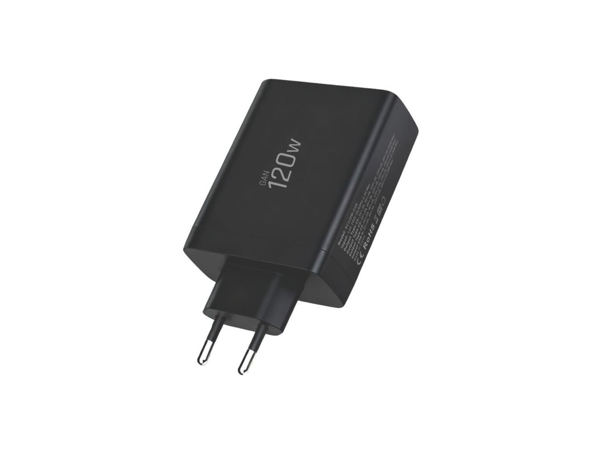 Carregador de parede Tech-Protect NC120W-GAN de 4 portas e 120 W - Preto