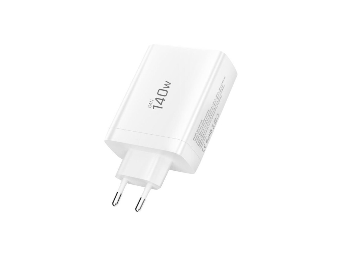 Carregador de parede Tech-Protect NC140W-GAN de 4 portas e 140 W - Branco