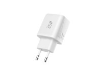 Carregador de parede Tech-Protect NCA45W-GAN de 2 portas USB-C/USB-A de 45 W - Branco Carregador de parede Tech-Protect NCA45W-GAN de 2 portas USB-C/USB-A de 45 W - Branco