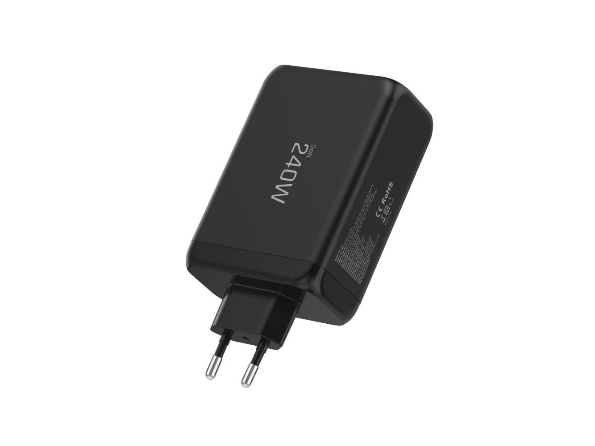 Cargador de pared Tech-Protect NC240W-GaN de 4 puertos y 240 W - Negro