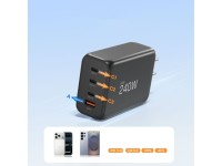 Cargador de pared Tech-Protect NC240W-GaN de 4 puertos y 240 W - Negro Cargador de pared Tech-Protect NC240W-GaN de 4 puertos y 240 W - Negro