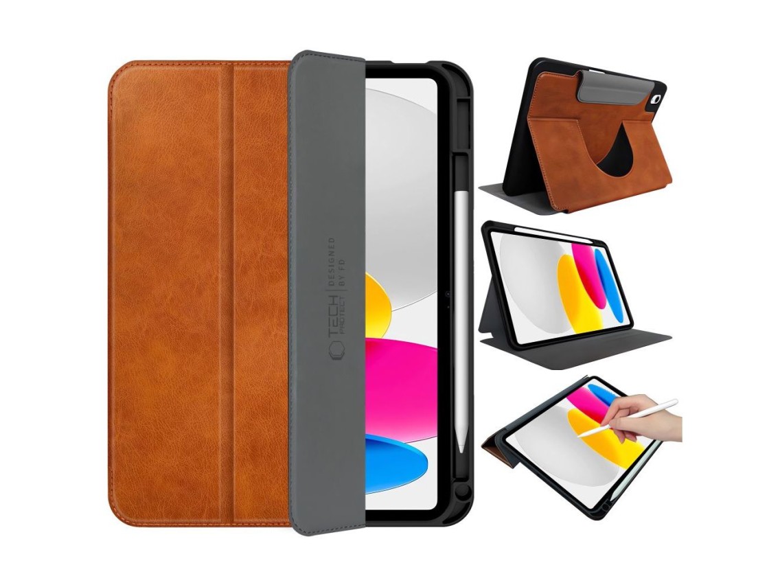 Capa Tech-Protect Fleece para iPad 10.9” (2022) / 11” (2025) - Marrom
