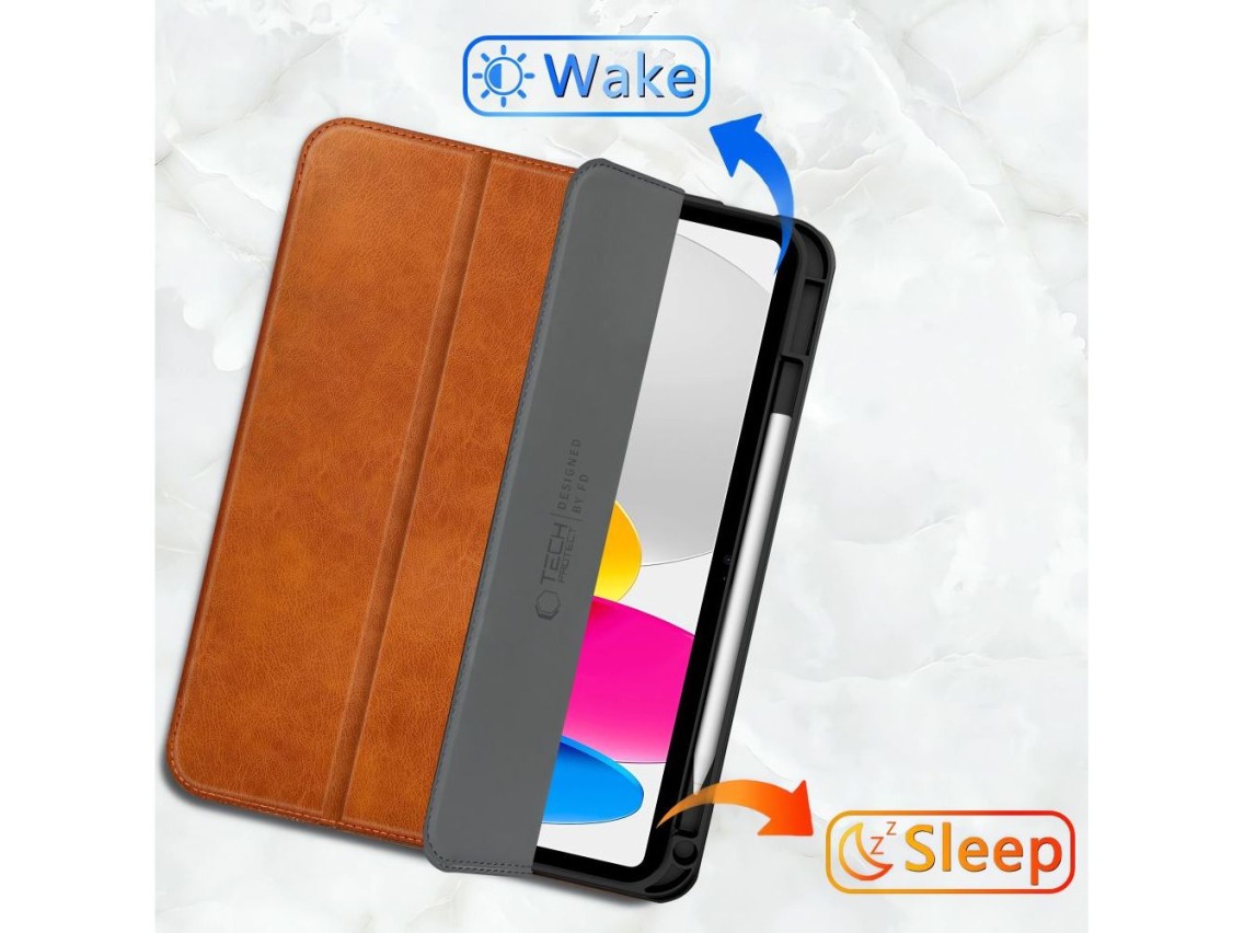 Capa Tech-Protect Fleece para iPad 10.9” (2022) / 11” (2025) - Marrom