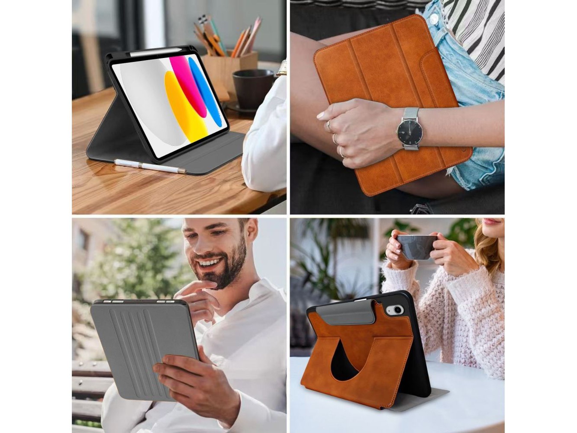 Capa Tech-Protect Fleece para iPad 10.9” (2022) / 11” (2025) - Marrom