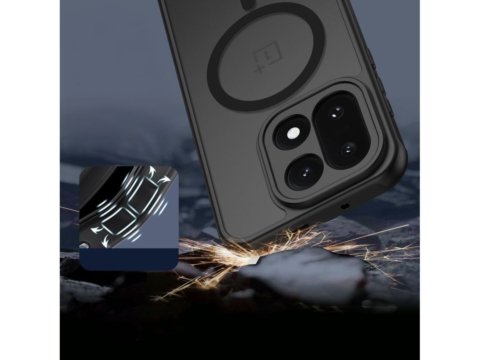 Funda MagSafe Tech-Protect MagMat para OnePlus 15 - Negra
