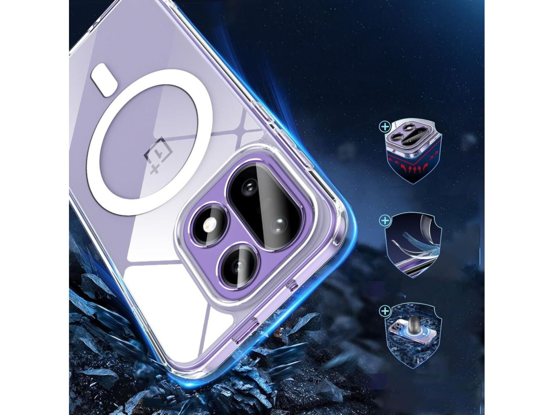 Capa Tech-Protect Flexair Hybrid MagSafe para OnePlus 15 - Transparente