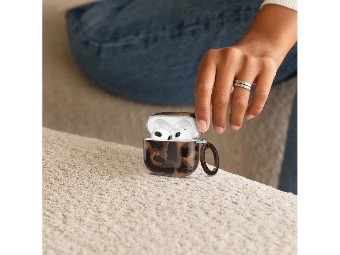 Capa Tech-Protect Lamano para AirPods 4 - marrom e preta