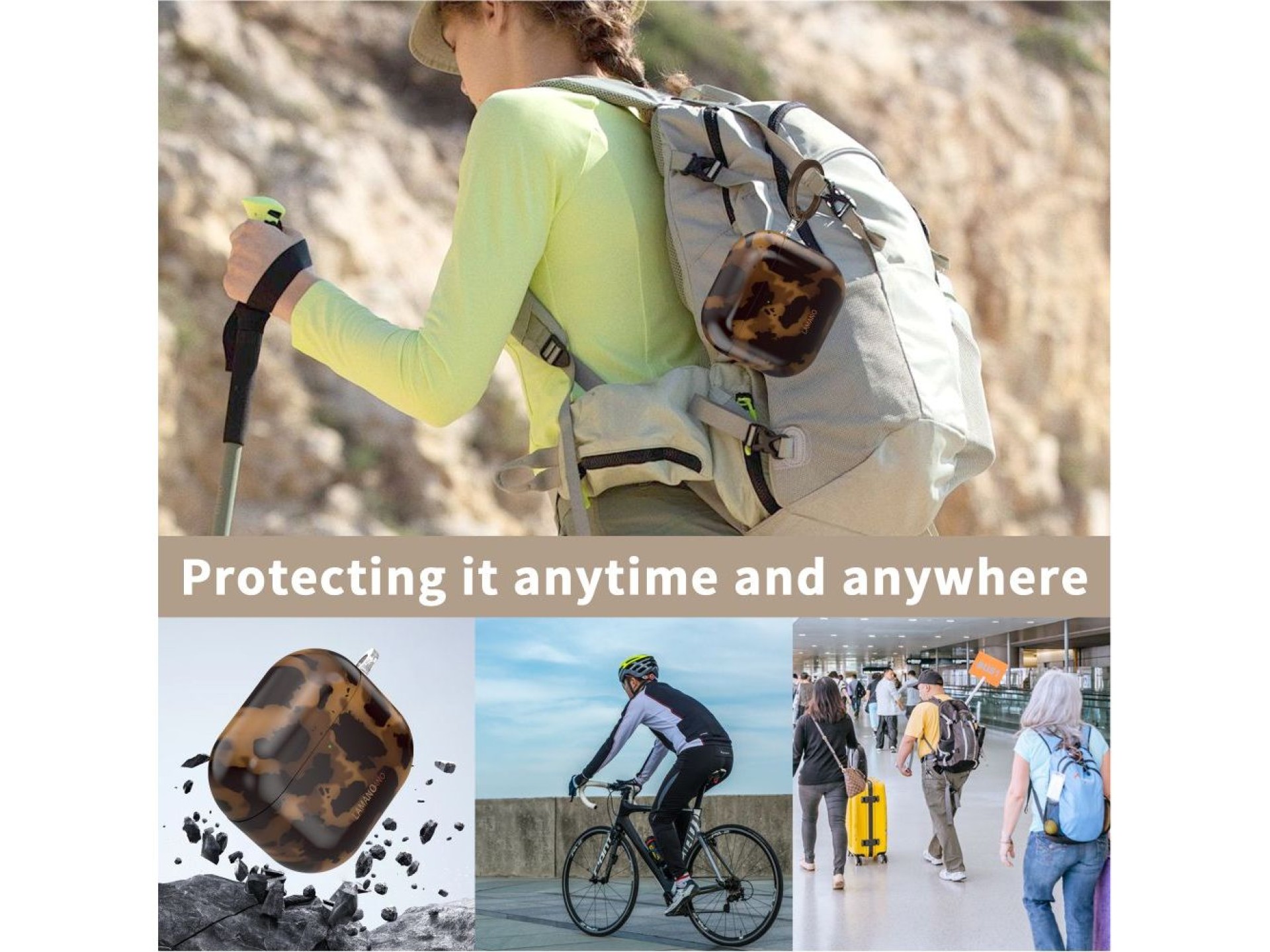 Capa Tech-Protect Lamano para AirPods 4 - marrom e preta