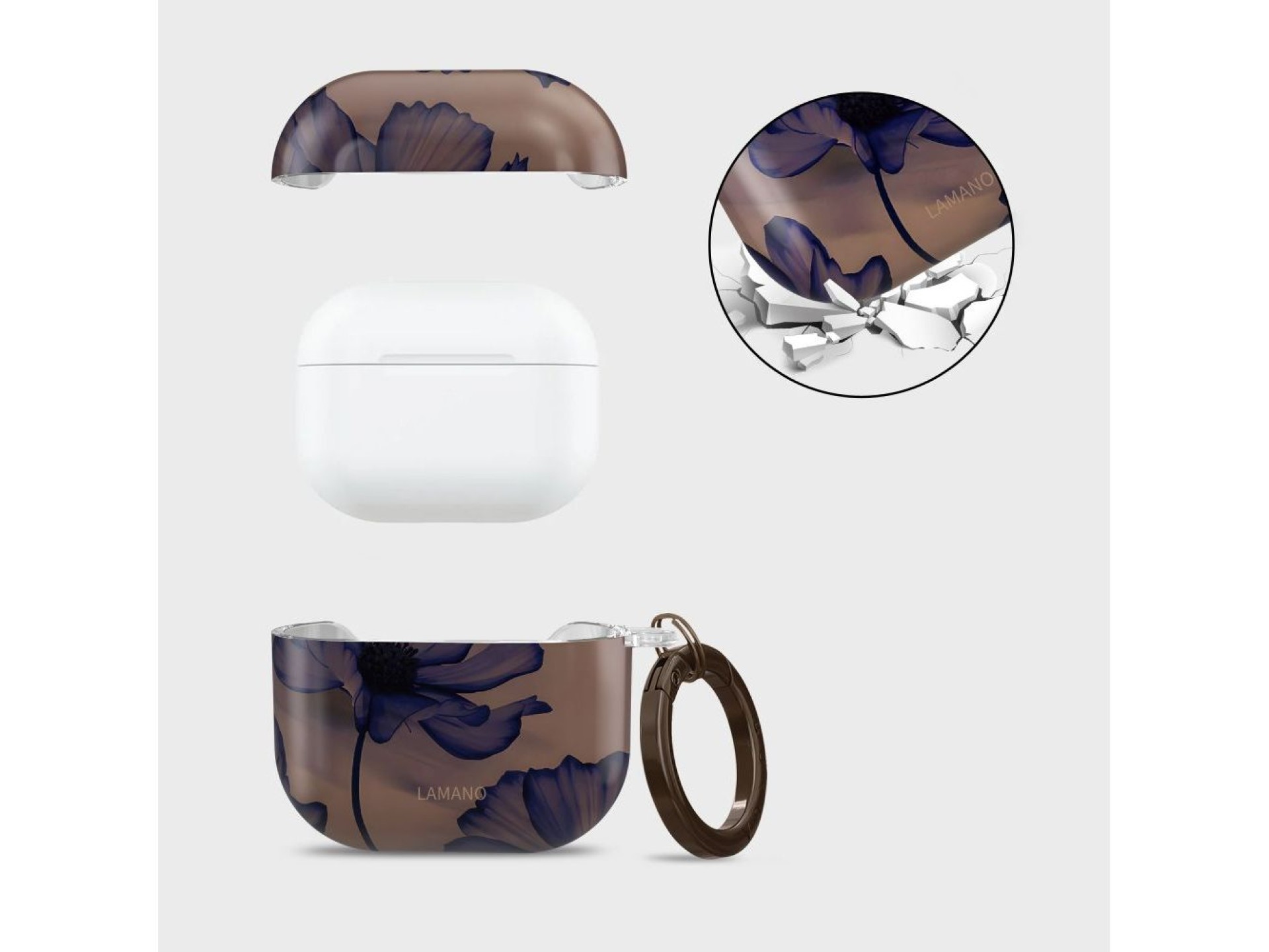 Capa Tech-Protect Lamano para AirPods 4 - marrom e roxa