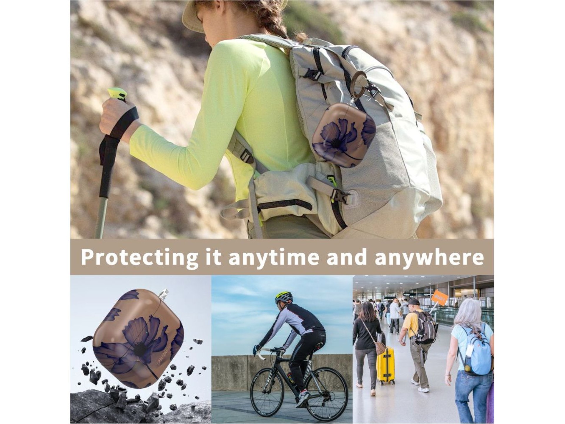 Capa Tech-Protect Lamano para AirPods 4 - marrom e roxa