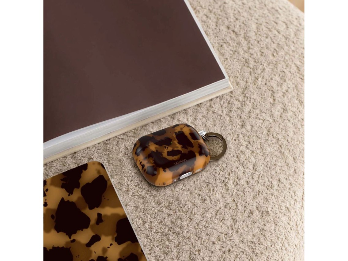 Capa Tech-Protect Lamano para AirPods Pro 1/2 - preta e marrom