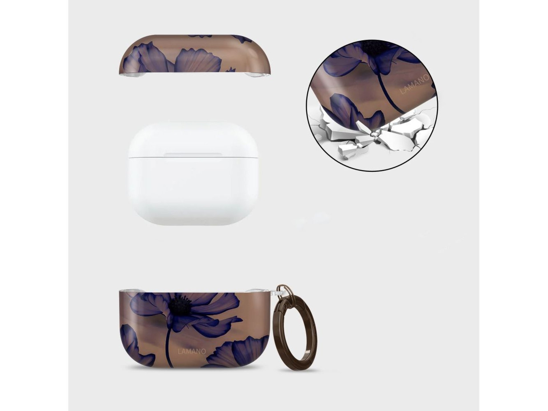 Capa Tech-Protect Lamano para AirPods Pro 1/2 - marrom-roxo