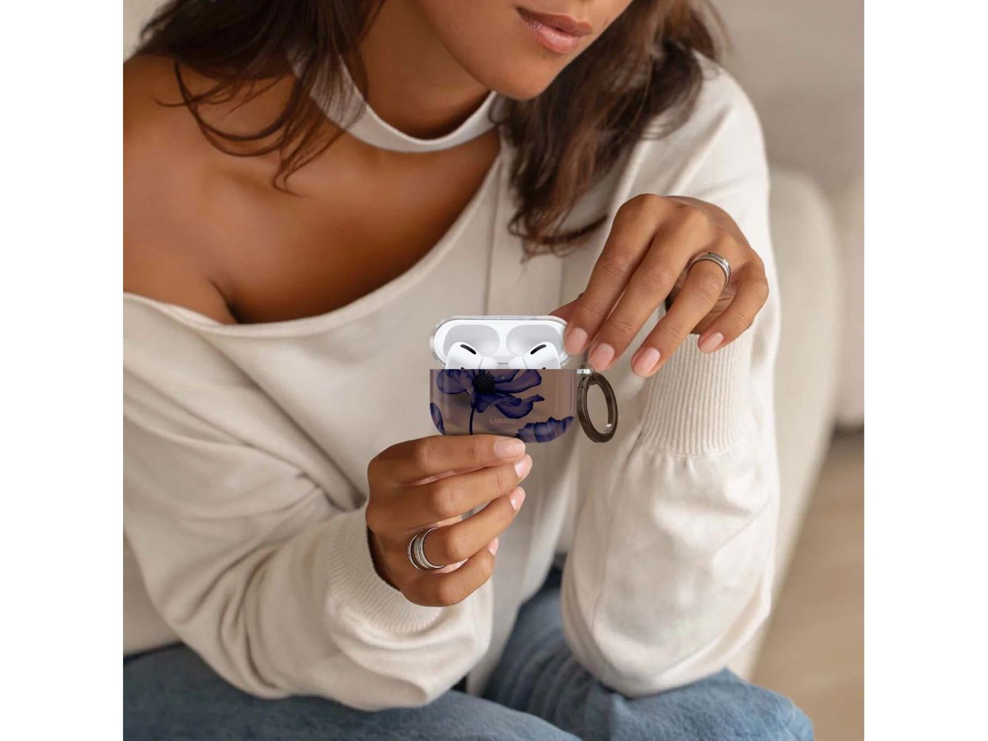 Capa Tech-Protect Lamano para AirPods Pro 1/2 - marrom-roxo