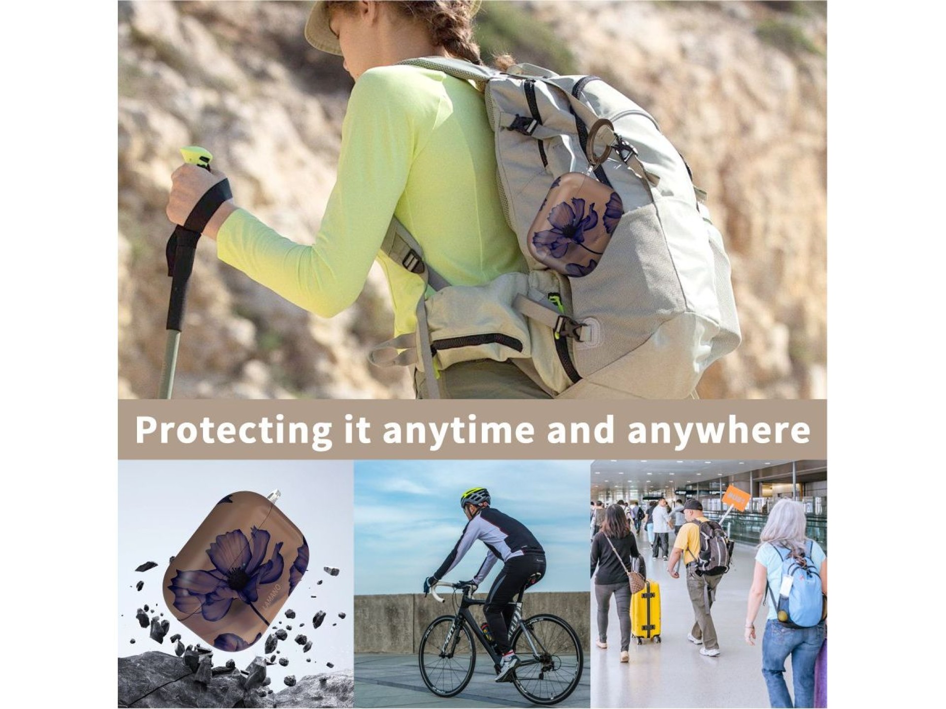 Capa Tech-Protect Lamano para AirPods Pro 1/2 - marrom-roxo