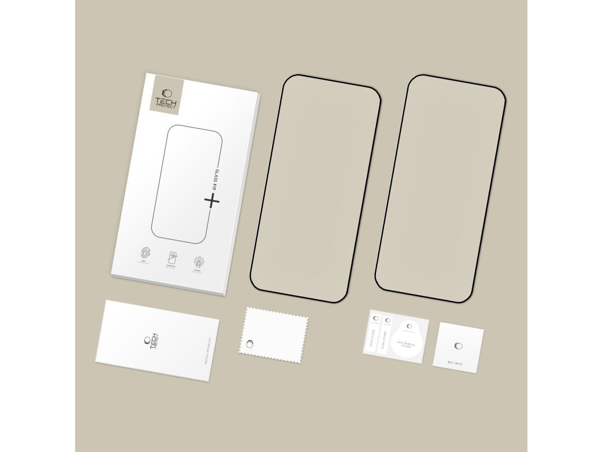 Tech-Protect Glass Fit+ 2-pack for Xiaomi Poco F8 Pro Ultra - black