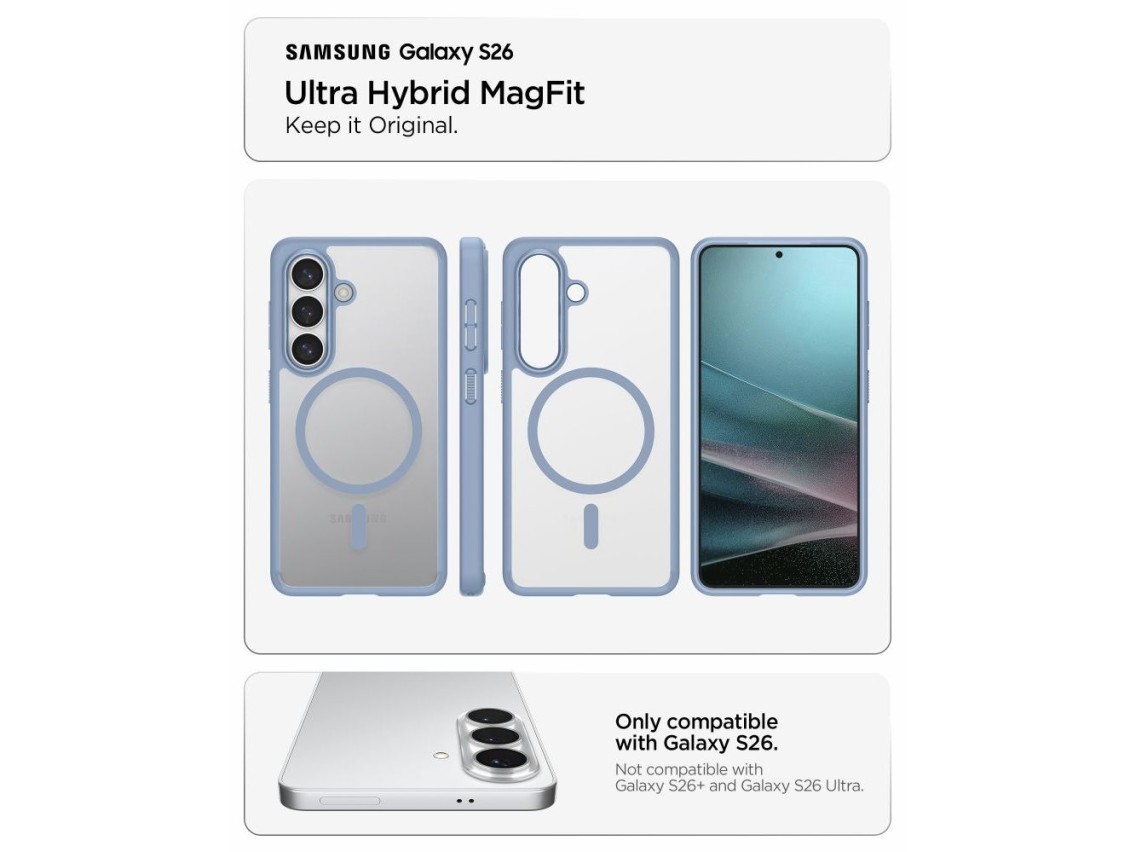 Capa Spigen Ultra Hybrid Mag MagSafe para Samsung Galaxy S26 - Azul Transparente