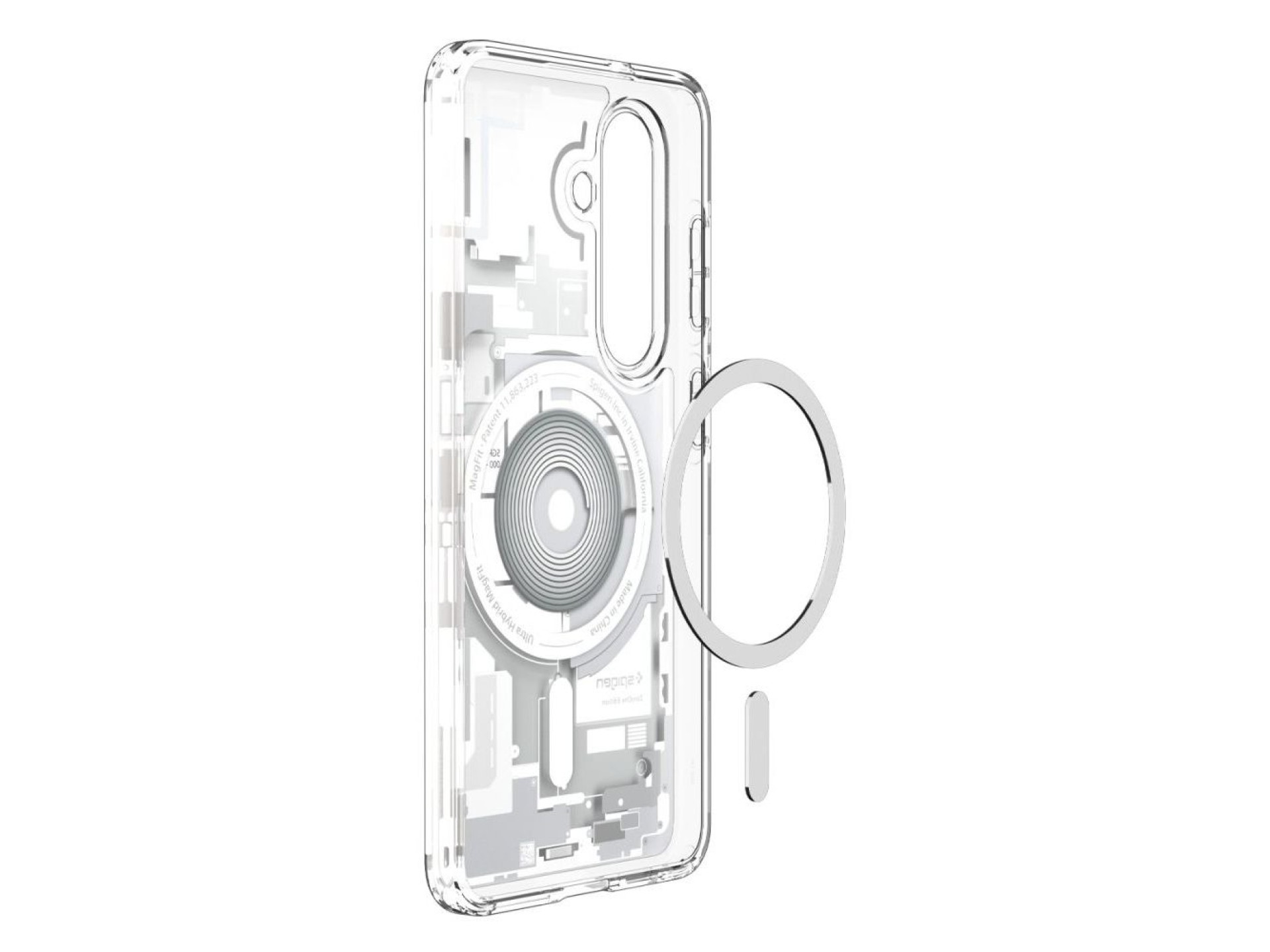 Funda Spigen Ultra Hybrid MagSafe para Samsung Galaxy S26 Zero One - Transparente y blanca