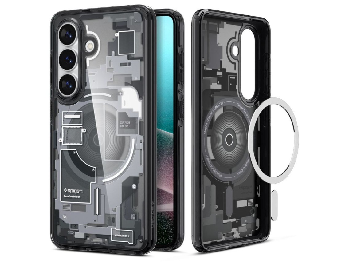 Capa Spigen Ultra Hybrid Mag MagSafe para Samsung Galaxy S26 Zero One - Preto Transparente