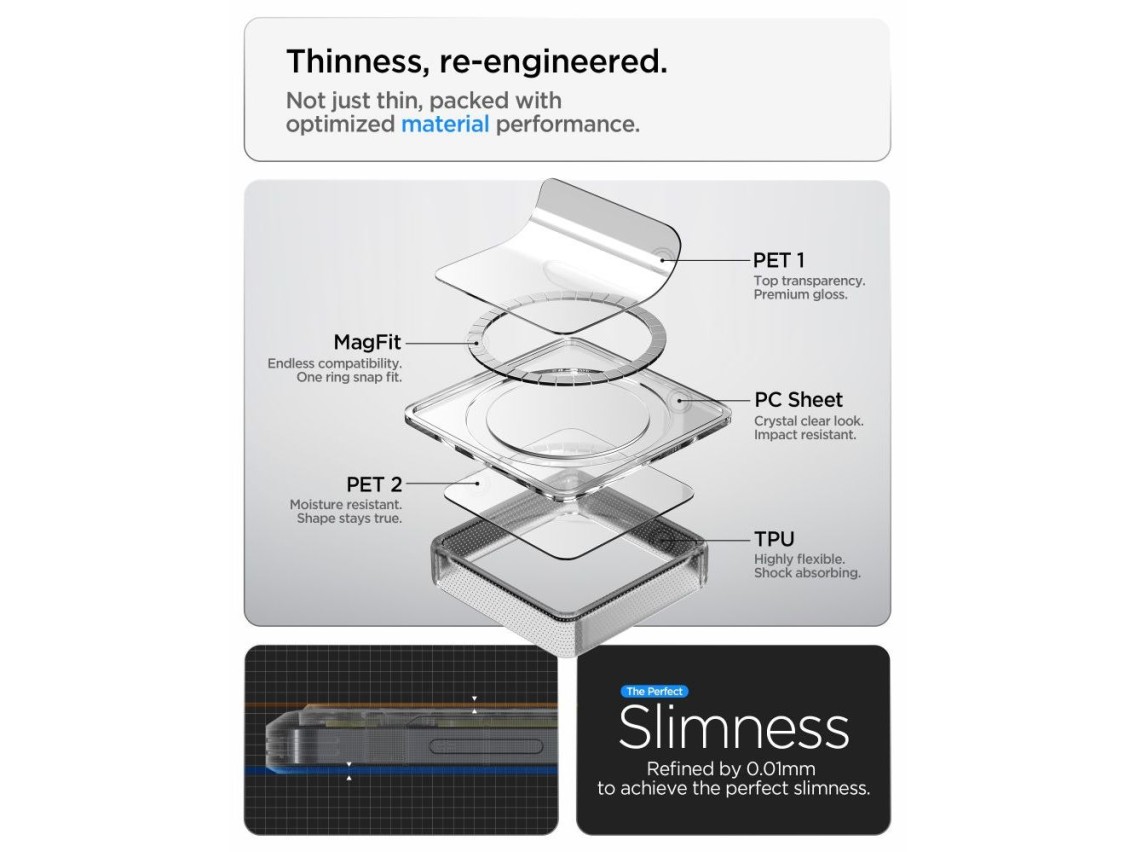 Capa Spigen Ultra Hybrid Mag MagSafe para Samsung Galaxy S26 Zero One - Preto Transparente