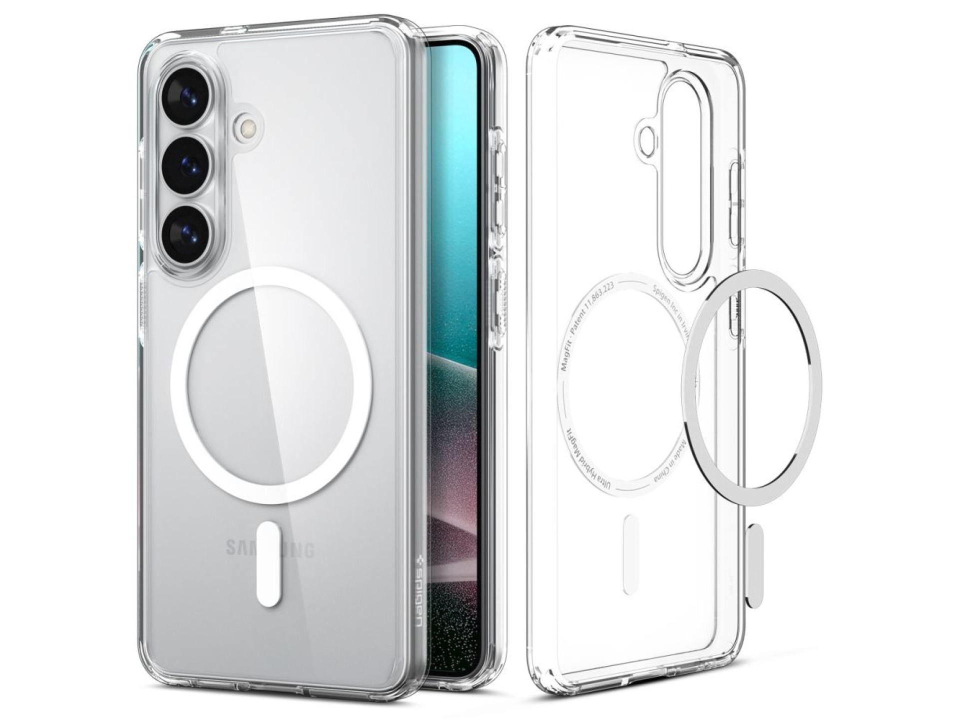 Capa Spigen Ultra Hybrid Mag MagSafe para Samsung Galaxy S26 - Transparente e Branca