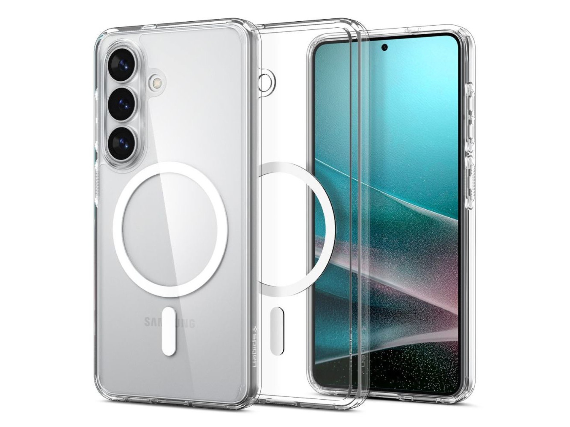 Capa Spigen Ultra Hybrid Mag MagSafe para Samsung Galaxy S26 - Transparente e Branca