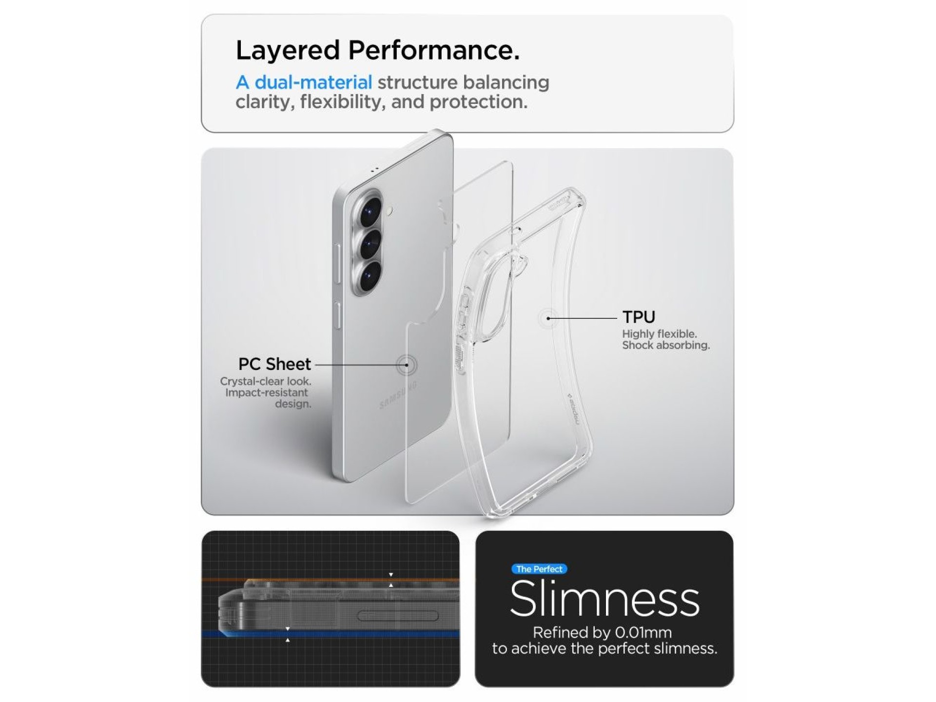 Funda Spigen Ultra Hybrid para Samsung Galaxy S26 - Transparente