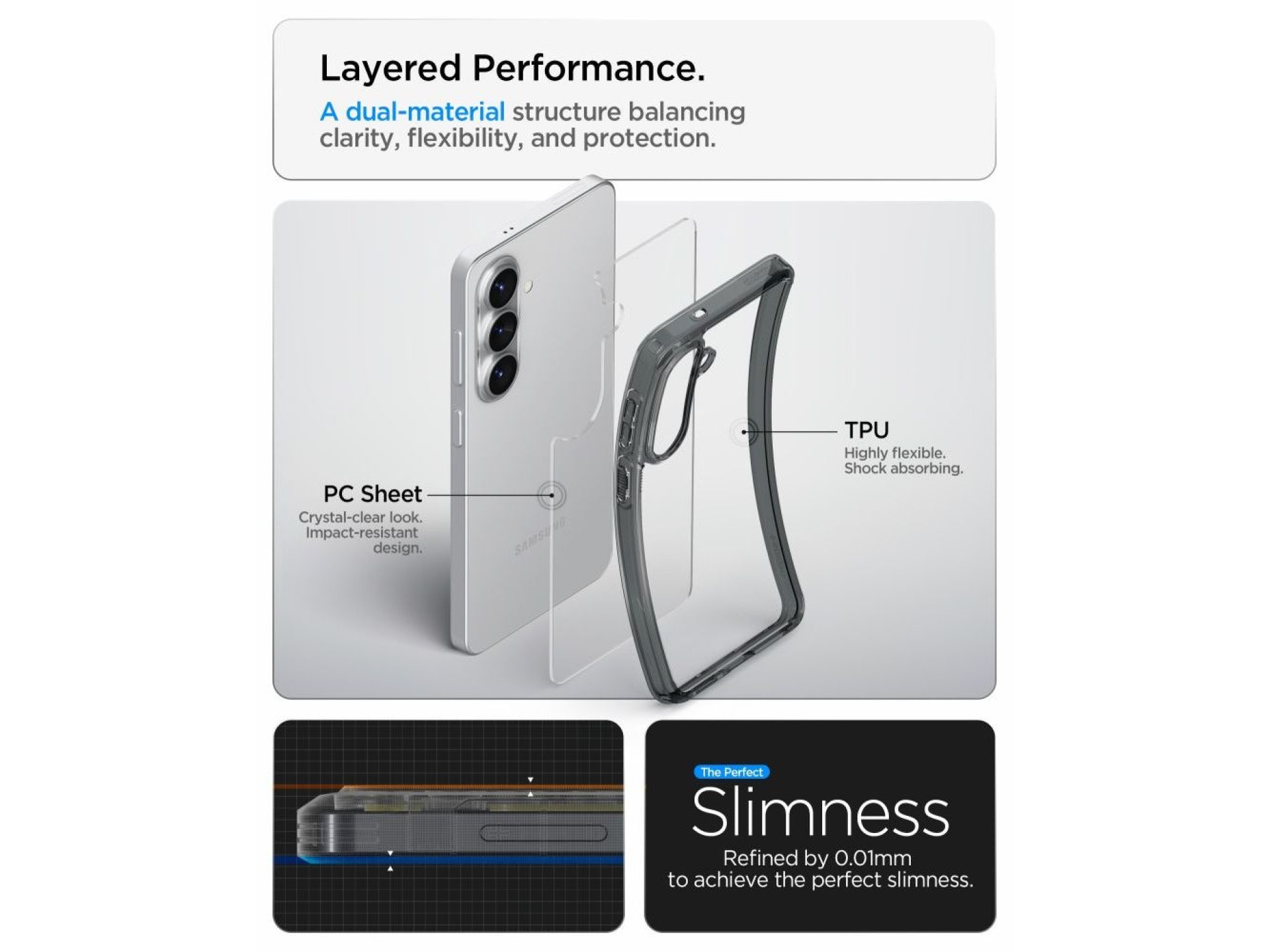 Funda Spigen Ultra Hybrid para Samsung Galaxy S26 - Semitransparente