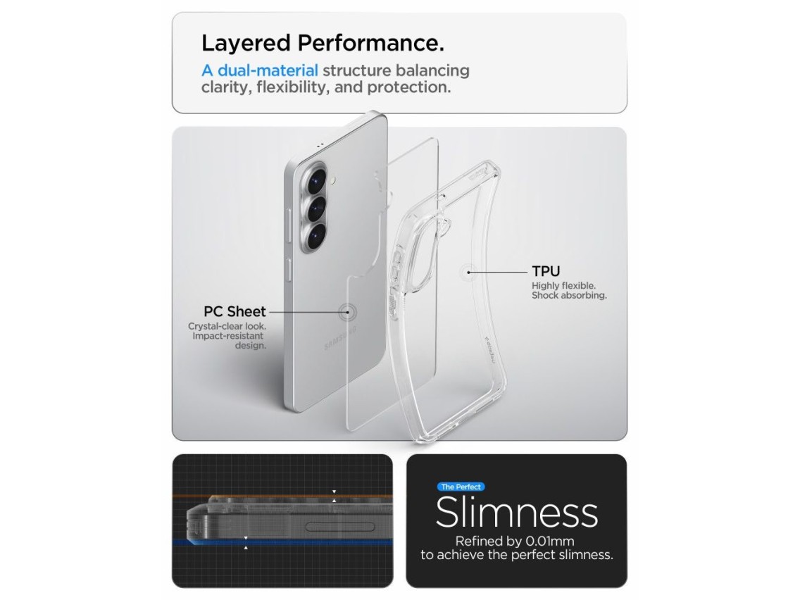 Funda Spigen Ultra Hybrid para Samsung Galaxy S26 - Transparente