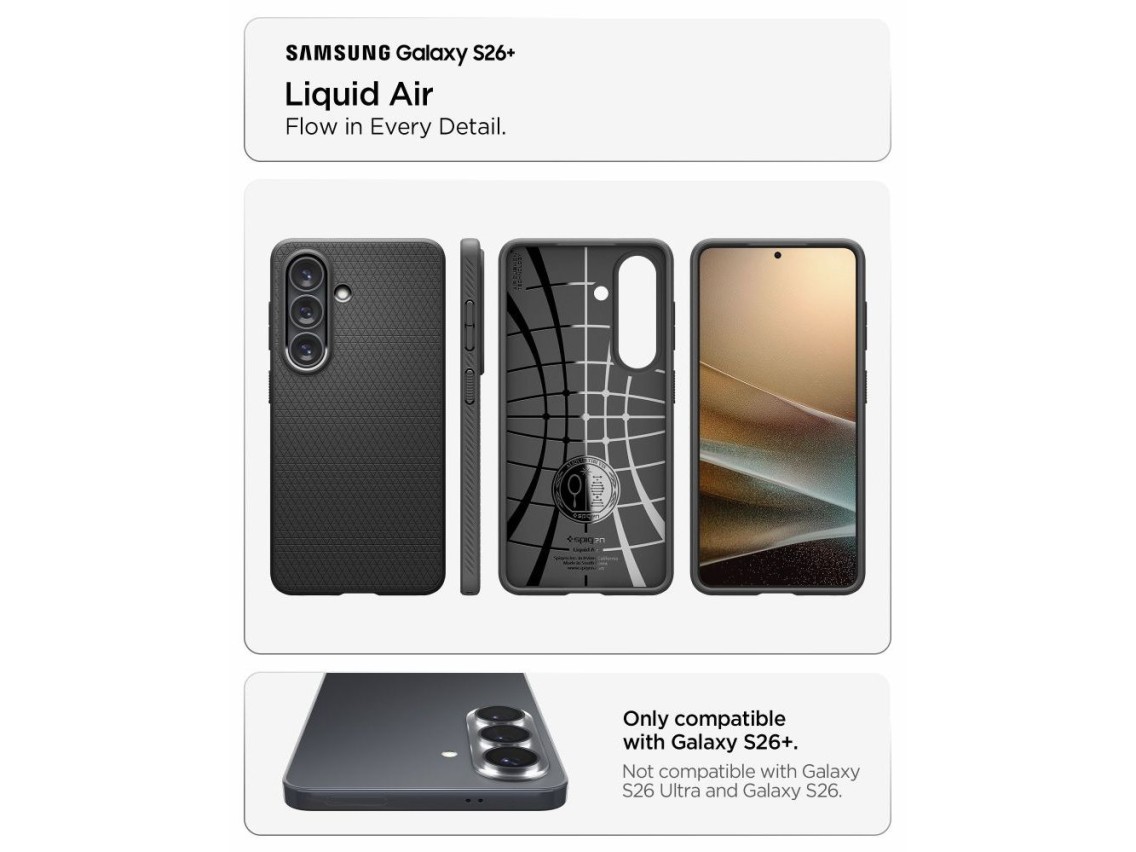 Funda Spigen Liquid Air para Samsung Galaxy S26+ - Negro mate
