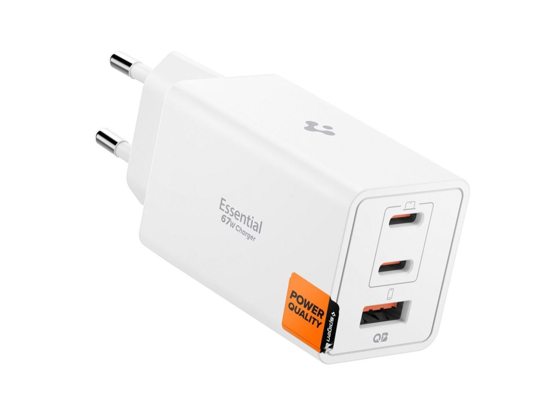 Carregador de parede Spigen Essential EE673EU de 3 portas e 67 W - branco