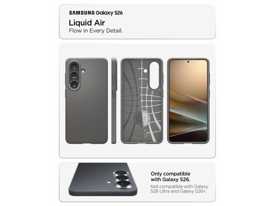 Capa Spigen Liquid Air para Samsung Galaxy S26 - Cinza